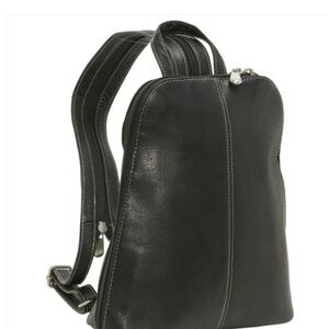 Le Donne Leather Collection Black U-Zip/Sling Mini Backpack Bag